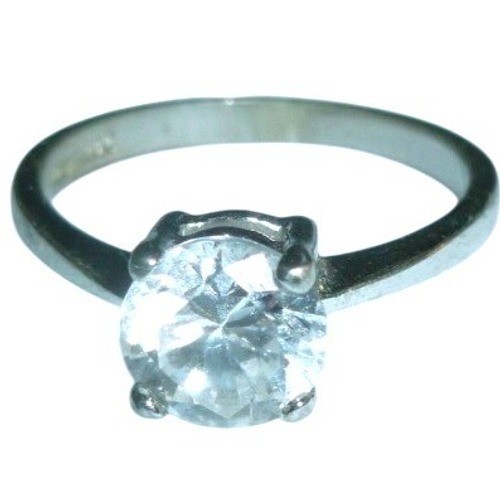 Unbranded Sterling Silver 925 Round Cubic Zirconia Solitaire Ring Size 5.5