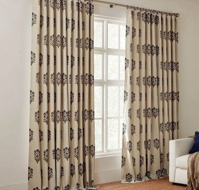 Pottery Barn Elinor Floral Mughal Drapes - Set Of 2 Panels - BLUE 50x108