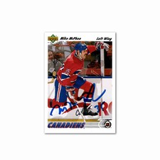 Mike McPhee Autographed Montreal Canadiens 1991 UDA #487 Hockey Card