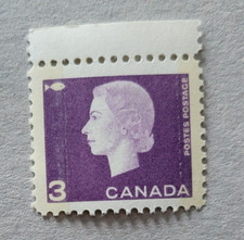 CANADA STAMP #403vi - Queen Elizabeth II (1963) 3¢ W2B MNH OG