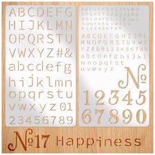 Metal Engraving Stencils, Small Letter Number Alphabet 4 x 7 inches, metal