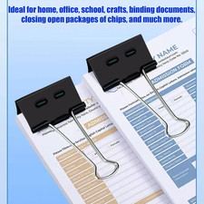 2 Inch Binder Clips 12 Pack , Upgrade Support Points Binder Clips Extra Large...