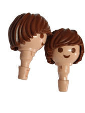PLAYMOBIL X2 HEADS BROWN WIG ROMAN PIRATE MAN GROOM WEDDING YOUNG BOY