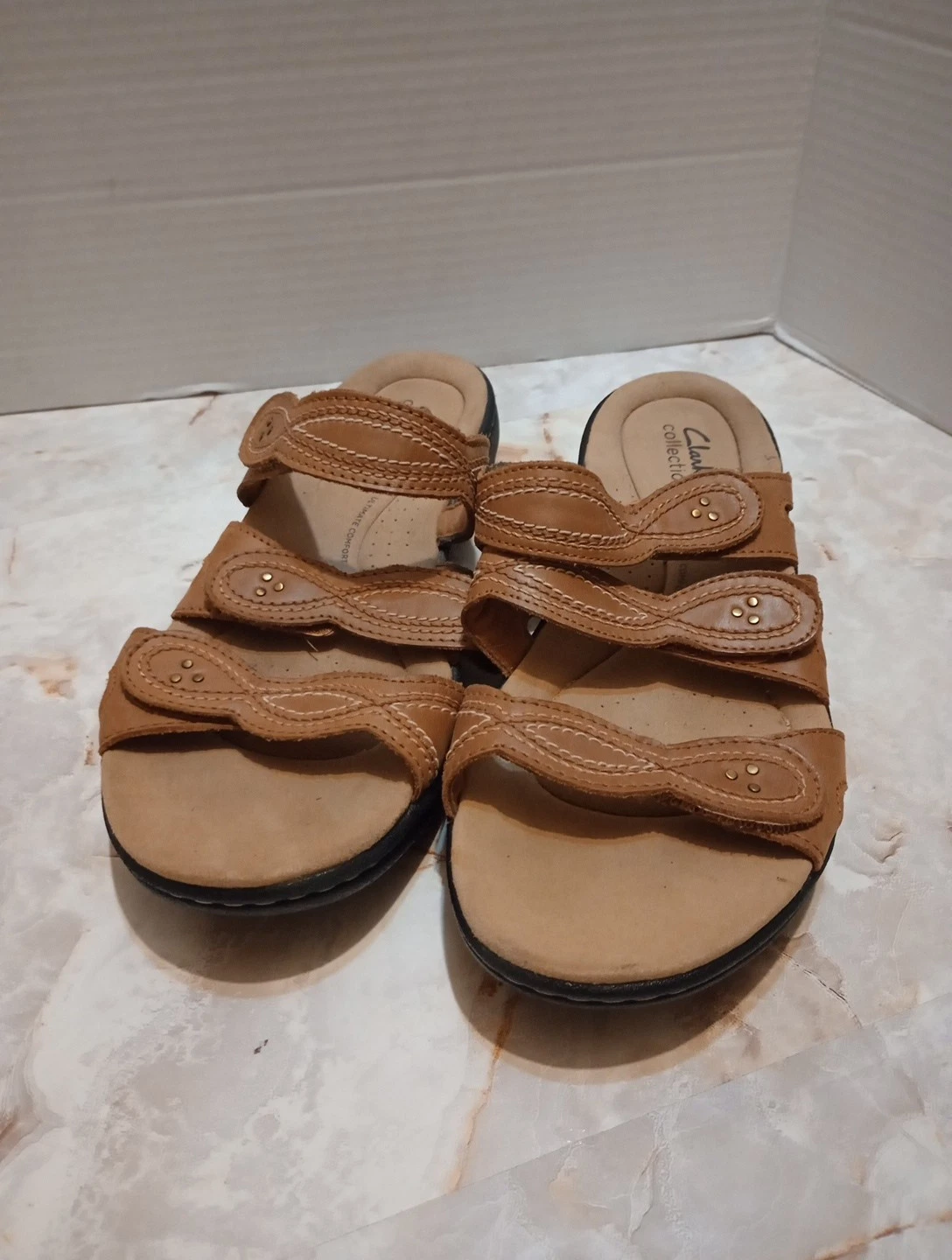 Scarpe casual Clarks donna taglia US 9 5M Laurieann sandalo crepuscolare pelle marrone