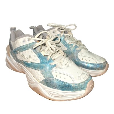 Nike M2K Tekno Womens 10 Pre-owned 'Iridescent' Blue AO3108-103 Shoes Sneakers