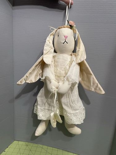 Peluche fatto a mano angelo coniglietto coniglio orecchie floppy cucito a mano -danneggiato - Foto 11 di 13