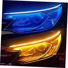 Vilihkc 2pcs Led Drl Car Daytime Running Light Blue Flowing Turn To Yellow Vilihkc 2pcs Led Drl Car Daytime Running Light Blue Flowing Turn To Yellow