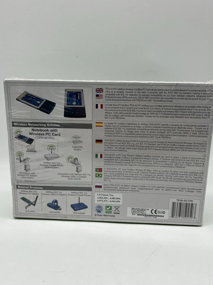 TRENDnet 54Mbps Wireless G PC Card TEW-421PC Brand New - Image 2 of 3