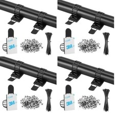 Cable Management Clips Set: 100 Clips 50 Zip Ties, Black Nylon Organizer