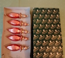 Christborn Weihnachtsbaum-Schmuck  5 x Zapfen kupferfarben Glas mundgeblasen Rar