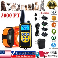 3000 FT Remote Dog Shock Training Collar Rechargeable Waterproof LCD Pet Trainer