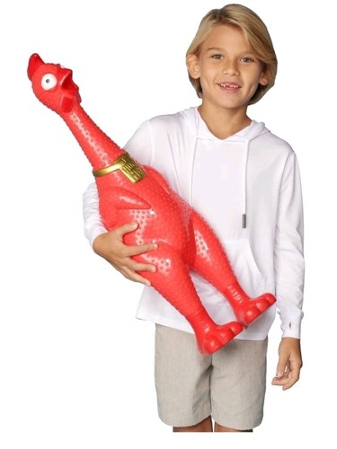 Animolds Hug Me Giant Rubber Chicken- Huge Stress Relief Screaming Chicken ToyW4