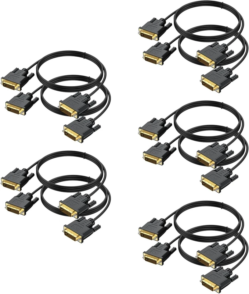 DVI-D 24+1 Dual Link Cable 3FT - Gold-Plated High-Speed Transmission 10-Pack - Image 3 of 4