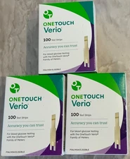 (300) ONETOUCH VERIO Test Strips (3 boxes of 100 each),  EXP Nov 30, 2026