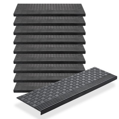 10x Stufenmatten Gummi 65x25cm Treppenstufen Matten Set für Außen Outdoor