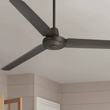 60" Turbina Rustic 3 Blade Indoor Outdoor Ceiling Fan with Remote Bronze Damp