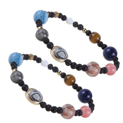 2 Pcs Von Erde Zum Mond Sonnensystem-Stern-Armbänder, Armreifen