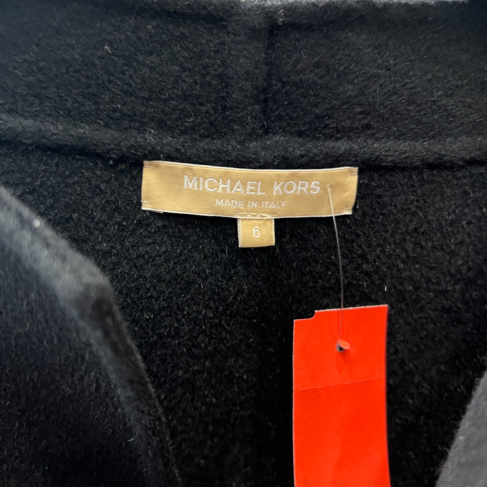 $1670 Michael Kors Black Open Wool Cashmere Cardigan Crop Short Jacket size 6 image 6