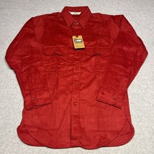 VTG Woolrich USA Made Shirt Men's Med Red Outdoor Long Sleeve Cotton Button Up