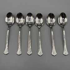 6 Oneida Spring Glen Stainless Soup Table Spoons Silverware Flatware