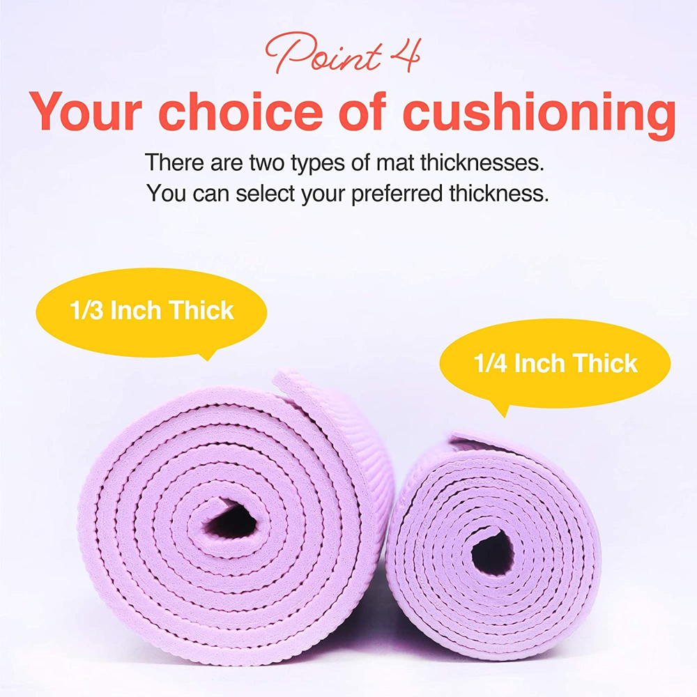 Non-Slip Yoga Mat with Carry Strap for Home Workouts Pilates & Fitness