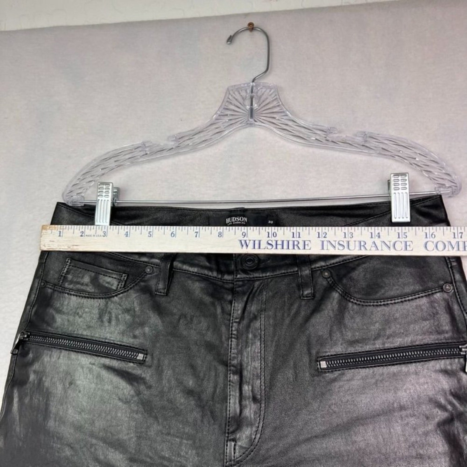 Hudson Pant Women 30 Black Barbara Skinny Lamb Leather Moto Rider Biker Goth Emo image 4