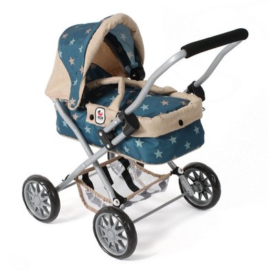 Bayer Chic 2000 Puppen Mini-Kuschelwagen SMARTY Sternchen türkis-beige TOP