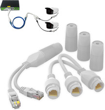 Ethernet Splitter, Waterproof Poe Combiner Splitter Adapter, Run 2 IP Cameras on