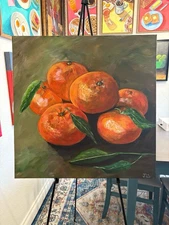 Oranges Still Life Painting Hand Painted Art, 24” X 24” NOT A PRINT