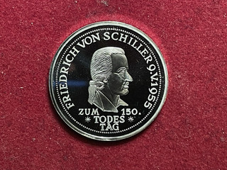 Medaille 5 DM 1955 150. Todestag Friedrich von Schiller Ausgabe von 2013 PP