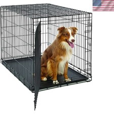 Durable 42-Inch Dog Crate with Divider Panel for Large Breeds, Easy to Assemble