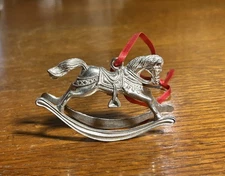 Lenox Kirk Stieff Collection Charleston Rocking Horse Pewter Christmas Ornament