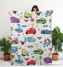 Custom Disney Lightning McQueen Fleece Blanket Gift For Friends