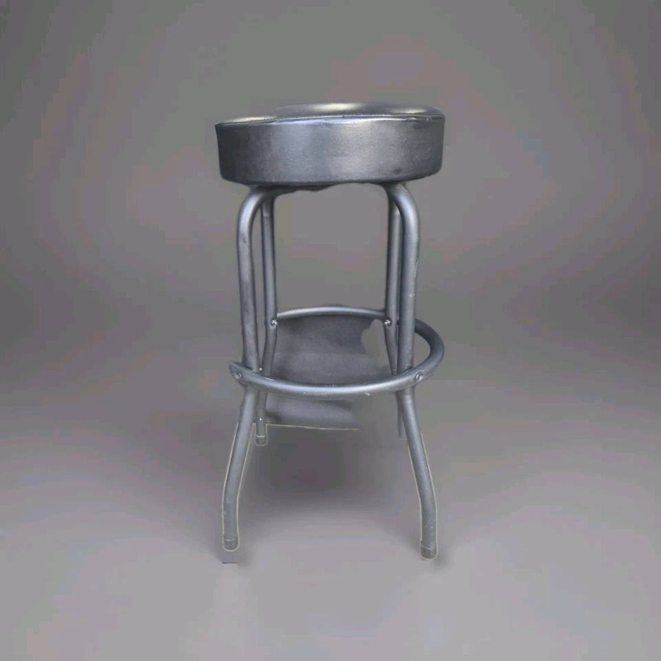 Taburete de taller Craftsman altura fija 28" asiento negro acolchado. Foto 2 de 4