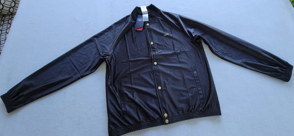 Reebok BB Gold Snap Long Sleeved BlackJacket w/ElasticSleeve Cuffs Size M-L -XL - Image 4 of 4