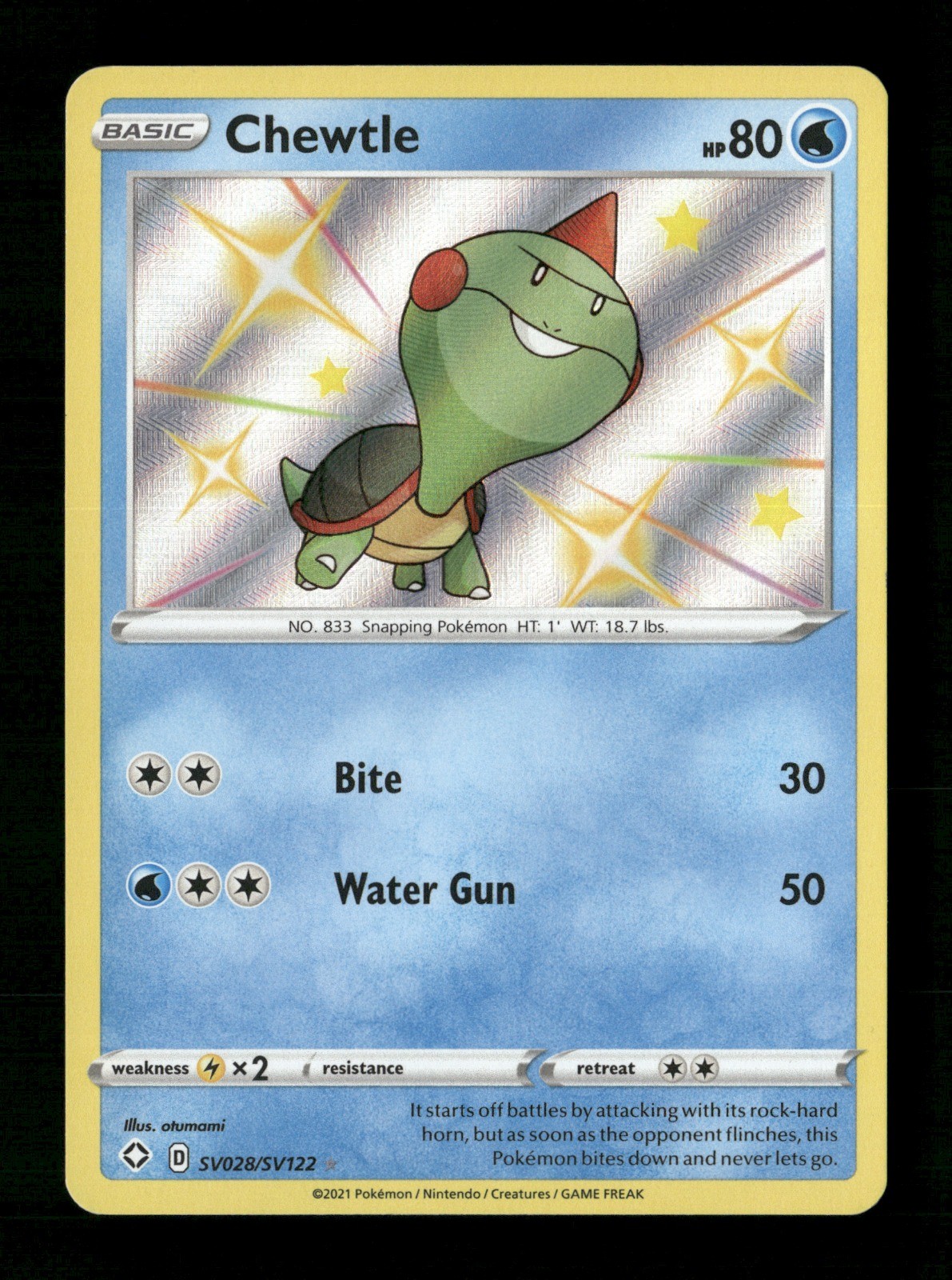Chewtle SV028/SV122 Shining Fates: Shiny Vault MP Pokémon TCG