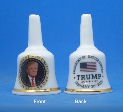 Porzellan Porzellan Glocke -- Präsident Donald Trump Mini Glocke (2'' hoch)