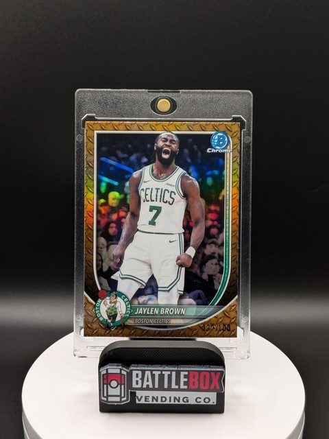 Jaylen Brown 2025 Bowman Chrome #BCV-57 Steel Metal Refractor /100 Sixers Celtic