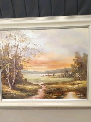 Ölgemälde landschaft Bild W. Lehmann