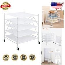 Heavy Duty 5-Tier Clothes Drying Rack  Mesh Lay Flat Dryer  Collapsible  W...