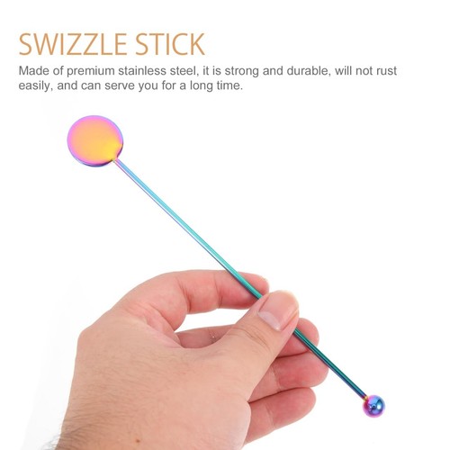 Drink Stirrer Cocktail - 7 inch Coffee Stir Sticks Reusable Set of 2 Rainbow ... - Picture 9 of 9