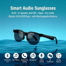 AI Smart Glasses Bluetooth Call & Music 160 Language Translator Open Ear Headset