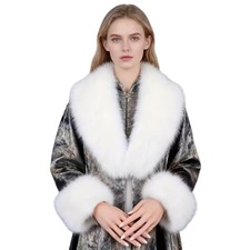 3 PCS Faux Fur Collar Wrist Cuffs Set Neck Warmer Shawl Stole Wrap Arm Warm