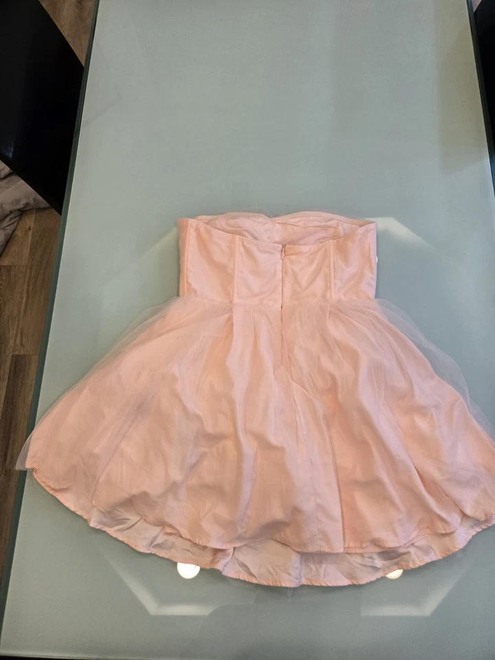 NY & Company Sweetheart Tulle Flare Dress Pink Size L - Image 4 of 4