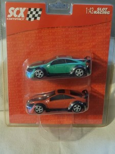 Rare 2007 SCX Compact Imports 2 pack Slot cars  1:43 scale Carded New
