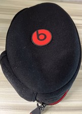 Beats Black Padded Headphone Case Soft Sided Red logo with Zipper - case only