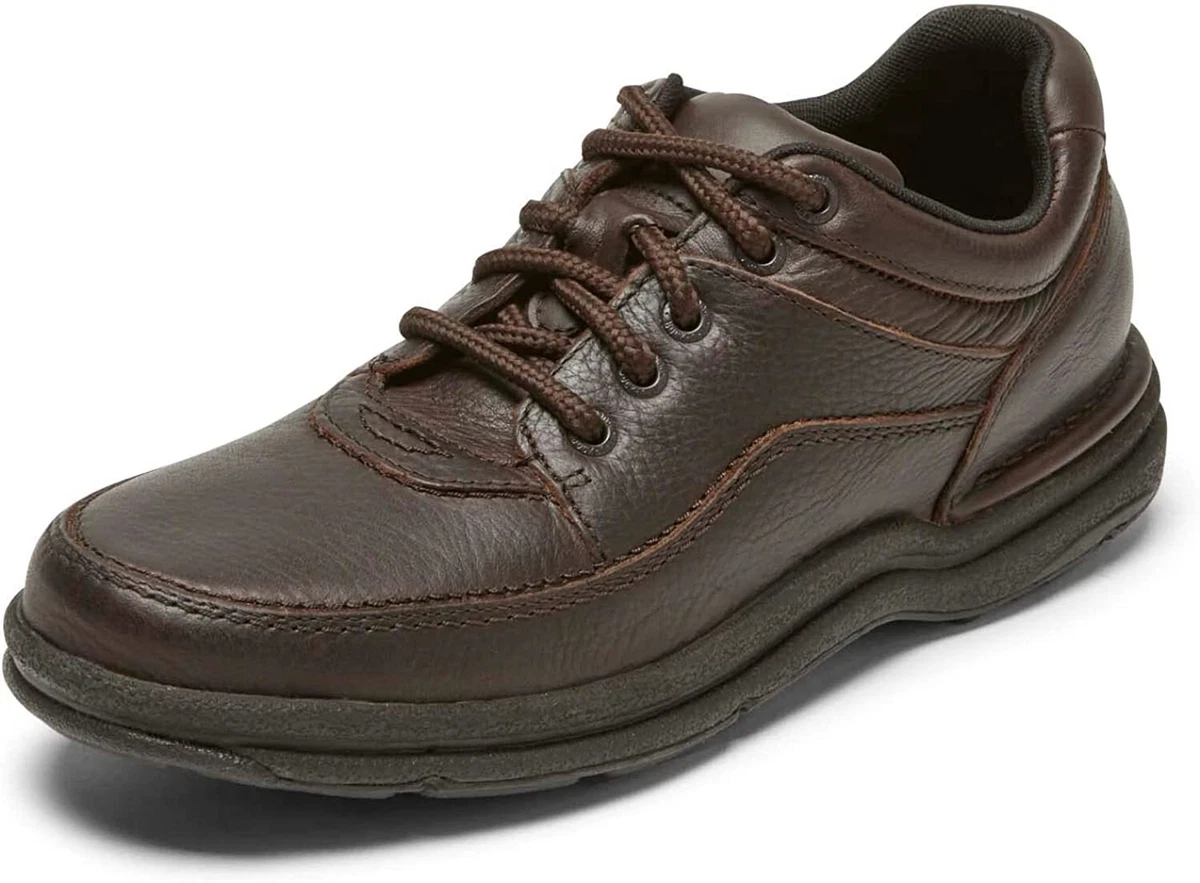 Rockport World Tour Classic Men 8.5W Brown Tumbled Leather Walking Shoes MWT11 World Tour Brown Casual Shoes for Men for sale | eBay main image 3