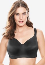 NWT Catherines Black Wireless Back Hook Bra Size 44D