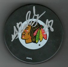 Anton Babchuk signed Chicago Blackhawks puck - FREE SHIPPING