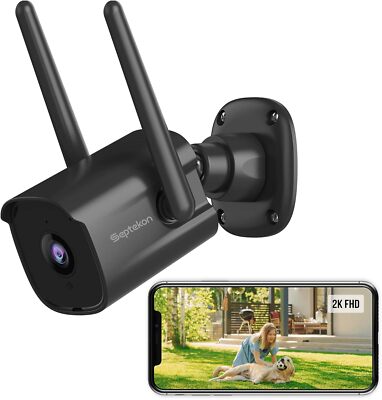 Septekon Überwachungskamera Außen, Überwachungskamera kabellos, 2K Dual Antenne WiFi
